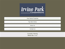 Tablet Screenshot of irvineparkaz.com